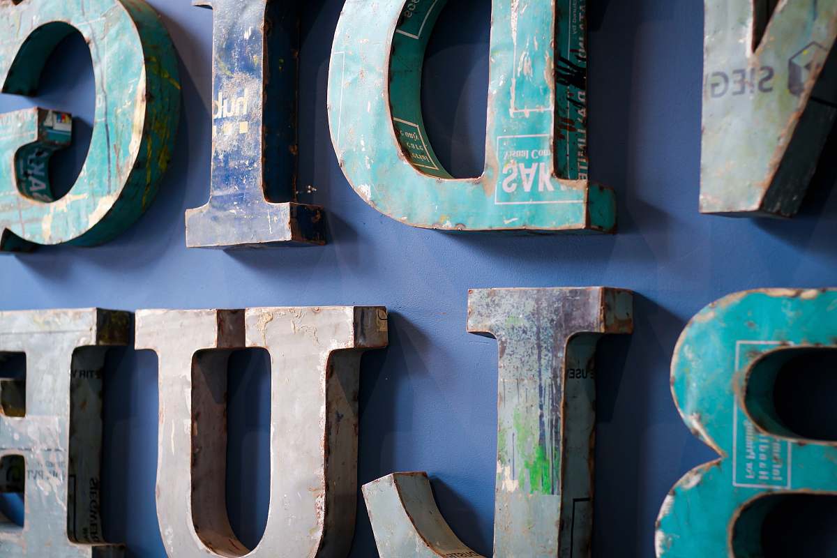 raw materials blue and grey wooden letter wall decor netherlands